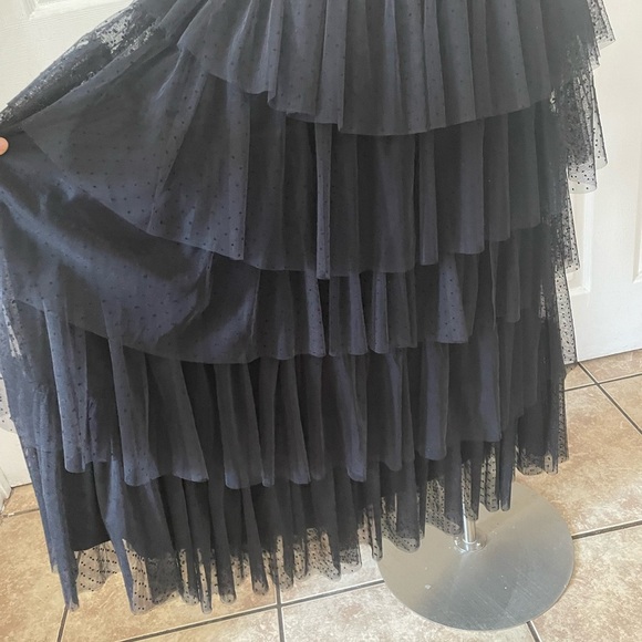 Amable by Mable  Black Ruffled Maxi Dress Size Small - Picture 4 of 14